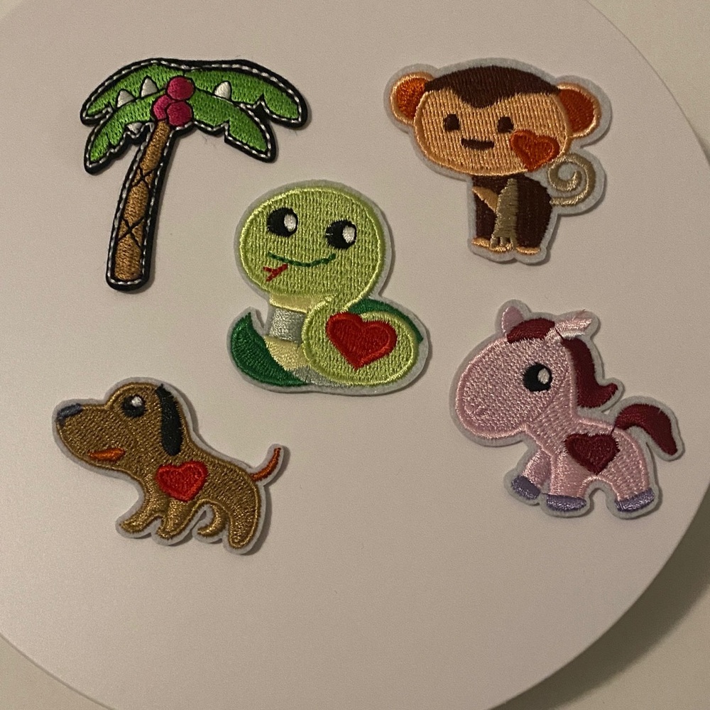 *Free Add on* Cute Animal and Palm Tree Iron-On Patches